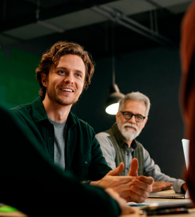 young man working in front of a desk